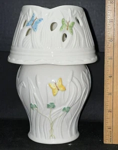 BELLEEK Sommer Schmetterling durchbohrter Schirm Feenlampe 13th Anniversary Show LE #647 - Bild 1 von 5