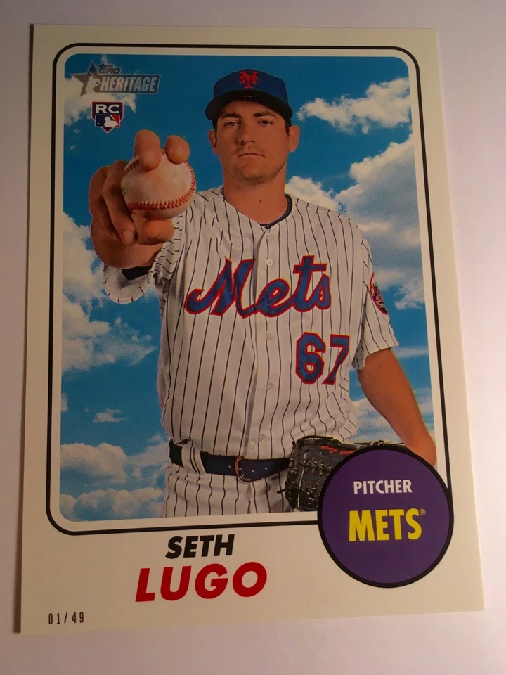 2017 Topps Heritage High Number 5x7 Seth Lugo Mets RC 617 #'d 02/49 - Image 1 of 1