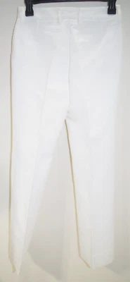 C20 DOLCE & GABBANA Italy  White Textured Weave Dress Flat Front Pants 36 2-4 - Image 1 of 4