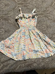 Matilda Jane Warm Meadows Dress Size 6 Girls Blue Floral Hello Lovely! POCKETS! - Picture 1 of 3