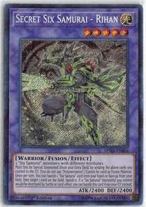 YuGiOh Spirit Warriors - Secret Six Samurai - Rihan HP Holo Secret Raro #EN006 - Imagen 1 de 2