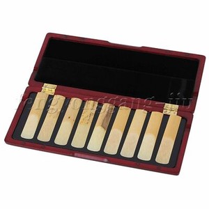 Solid Wood Reed Case Carry  Box for 10pcs Saxophone Clarinet Reeds Mahogany