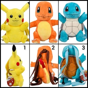 Pokemon Plüsch Rucksack -Pikachu Glumanda Schiggy Stofftier Plüschfigur NEU - Bild 1 von 7