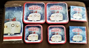 Juego de fiesta de Navidad - platos de papel, servilletas, tazas y mantel - sirve 16-20 - Imagen 1 de 7