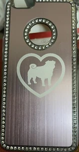 Pug IPhone 7 Plus CasePhone Case, Glossy Many Stones, Shiny, Bling - Picture 1 of 1