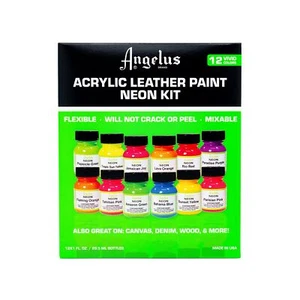 Angelus Neon Acrylic Leather Paint Set - Picture 1 of 7