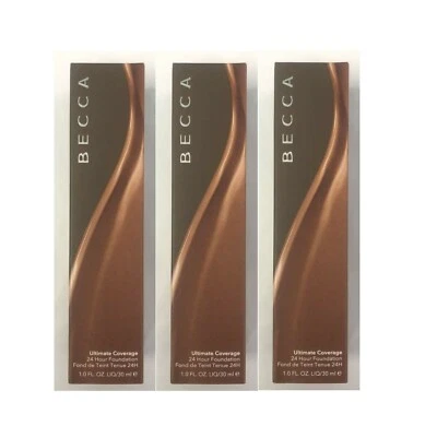 3X BECCA -  Ultimate Coverage 24-hour Foundation - *CACAO*  1 oz/ 30 ml EACH - Image 1 of 4