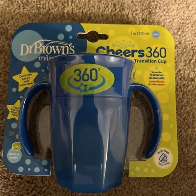 Taza de entrenamiento sin boquillas Dr. Brown's Cheers 360 7 oz azul Foto 1 de 2