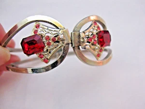 WOMAN'S BEAUTIFUL BRACELET WITH RED STONES - Picture 1 of 7