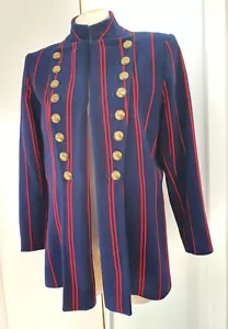 MOLOH Navy/Red Wool Jacket - Military Chic - UK 14 - Immaculate - Picture 1 of 7