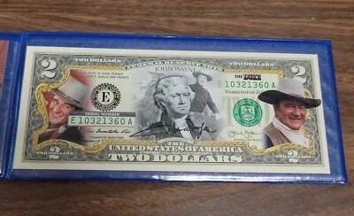 The DUKE John Wayne Commemorative Bank Note on Modern $2 Note - Image 1 of 3