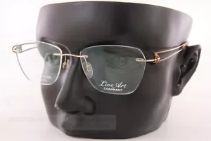 New CHARMANT Eyeglass Frames Titanium Line Art XL 2116 GD Gold W/O Case - Picture 1 of 5