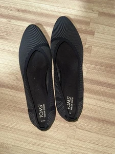 Toms Jutti Neat Nero Maglia Piatto 12 Slip On Donna - Foto 1 di 4