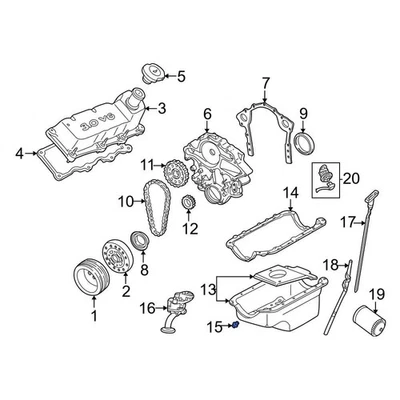 For Ford F-450 Super Duty 1999-2005 Ford F75Z6730BA Engine Oil Drain Plug Foto 1 de 4