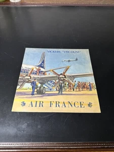 Vickers Viscount Air France Yves Delfo brochure pieghevole vintage 1953 compagnie aeree - Foto 1 di 16