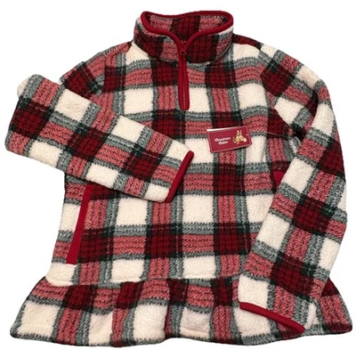 Suéter a Cuadros Sherpa Cremallera Cuarto de Niña Gymboree Navidad Cabina 12 Foto 1 de 4