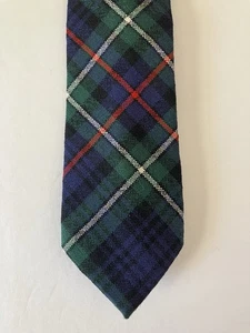 Markenlose Herrenkrawatte Krawatte Schurwolle Schottenkaro Clan Mackenzie Hergestellt in Schottland - Bild 1 von 5