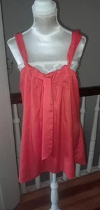 En muy buena condición Banana Republic talla S corbata cuello agujero llave sin mangas naranja 100 % poliéster... - Imagen 1 de 13