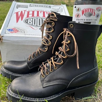 Botas Blancas 375S V Botas de Fuego para Hombres Talla 11.5A Cuero Suela Vibram Technora EE. UU. Foto 1 de 4