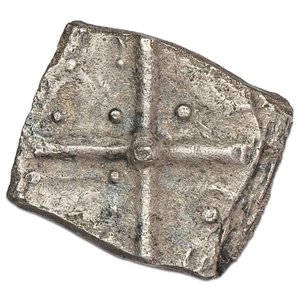 Gauloise CADURQUES (Cahors) Drachme au pentagone lobé lys papillon argent - Imagen 1 de 2