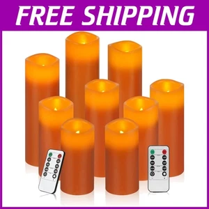 Flameless Pillar Candles with Timer and Remote - Set of 9 - Picture 1 of 9