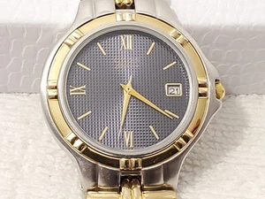 Vintage Citizen Men's Date Quartz Watch Stainless Steel Black Dial Gold Tone - Picture 1 of 17