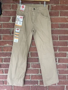 Wrangler Jeans Boys Size 12 Regular Tan Straight Leg Adjustable Waist Pants NWT - Picture 1 of 11