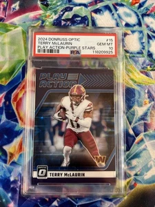 2024 TERRY MCLAURIN OPTIC PLAY ACTION PURPLE STARS /25 PSA 10 - Picture 1 of 3