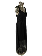 FRANSA Dress Black Chiffon Womens Maxi NEW Size UK Medium 12 EU40 RRP £85