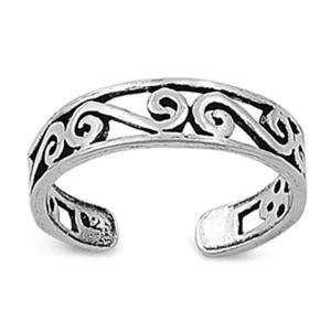 Infinity Filigree .925 Sterling Silver Toe Ring - Picture 1 of 2