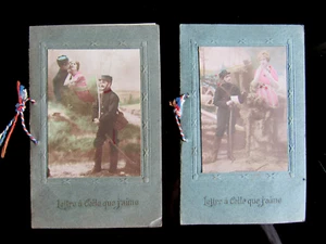 Lot de 2 CPA - Cartes Postales Patriotiques - " Lettre a celle que j'aime " - Picture 1 of 4