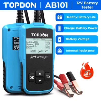 2025 NEW! TOPDON 12V Car Load Battery Tester Digital Analyzer Tester LCD Screen - Image 1 of 4