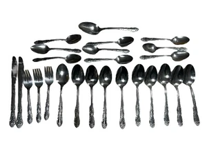 Oneida Venus Oneidacraft Stainless Silverware 25 pieces Forks Knives Spoons - Picture 1 of 16