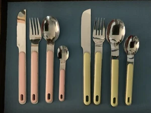 1967 Pearl Life Stainless Steel 8 Piece Unique Picnic Child Flatwear JAPAN - Picture 1 of 10