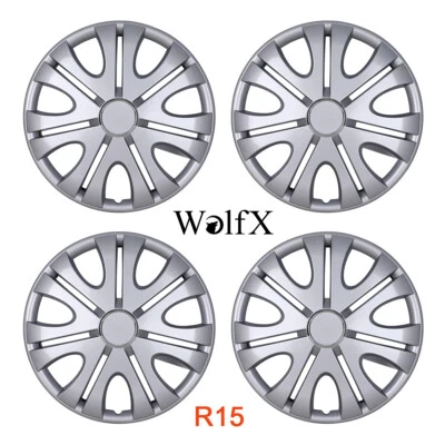 15" Set of 4 Wheel Covers Snap On Full Hub Caps R15 For Chevrolet Monte Carlo - Imagem 1 de 4