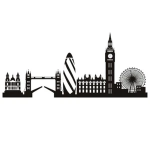 Wall sticker LONDON SKYLINE adesivo parete muro paesaggio Londra Big Ben Bridge - Picture 1 of 3