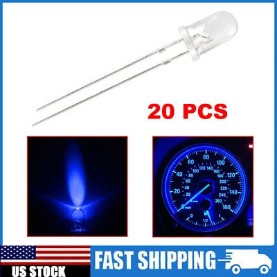 20x 5mm Mini Blue Bulbs Instrument Cluster Panel Gauge LED Light For GMC Chevy Foto 1 de 4