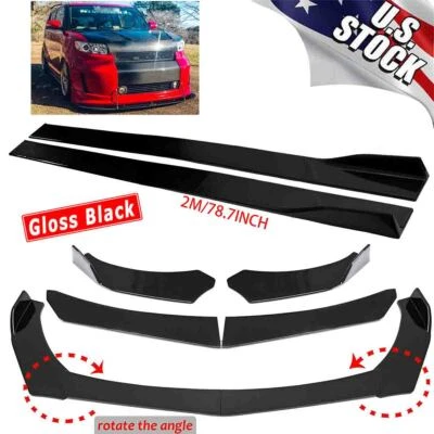 For Scion xB iM tC Front Bumper Lip Splitter 78.7" Side Skirt Panel Lip Body Kit - Image 1 of 4