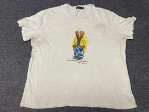 Polo Ralph Lauren Men’s POLO BEAR Yellow Rain Coat Jacket T-Shirt RARE 2XB - Picture 1 of 5