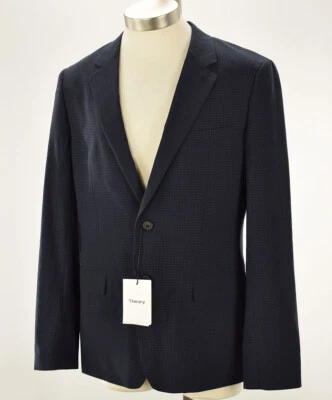 THEORY Mens Eclipse Navy GANSEVOORT Check Function Seersucker Jacket 40 S NWT - Image 1 of 4