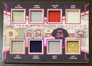 2018 Leaf ITG Used Sports Team 8's PINK Ted Williams Ortiz Dom DiMaggio 4/4 - Picture 1 of 3