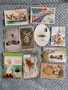 Mixed Selection Vintage Postcards And Greeting Cards 