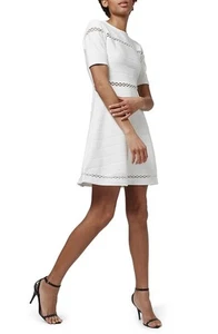 TOPSHOP Openwork Inset Vendaje Blanco Patinador Vestido NUEVO Talla 6 - Imagen 1 de 1