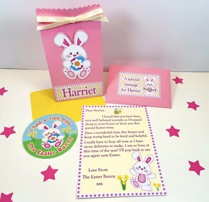 Personalised Easter Bunny Letter, Gift Bag, Sticker, Easter Gift, Easter Hunt - Picture 1 of 6