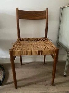 Vintage Mid Century Rush Seat Bergere Chair Reading Dining MCM Scandi Danish - Picture 1 of 6
