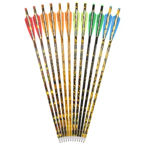 12X Crossbow Bolts Carbon Arrows Camo Vanes 16" 17" 18" 20" 22" Archery Hunting - Picture 1 of 19