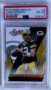 2014 PANINI ABSOLUTE AARON RODGERS RED #15 PSA 8 NM-MT POP 1 ONLY 2 HIGHER MVP - Picture 1 of 2
