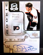 David Printz 2006-07 Upper Deck The Cup Rookie Signatures Auto#/249!Flyers D RC