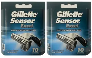 Gillette Sensor Excel Chromium Coated Razor Blade Refills - 20 Cartridges - Picture 1 of 1