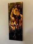 Large Copper Horse Portrait Painting On Canvas High Quality Hand Painted